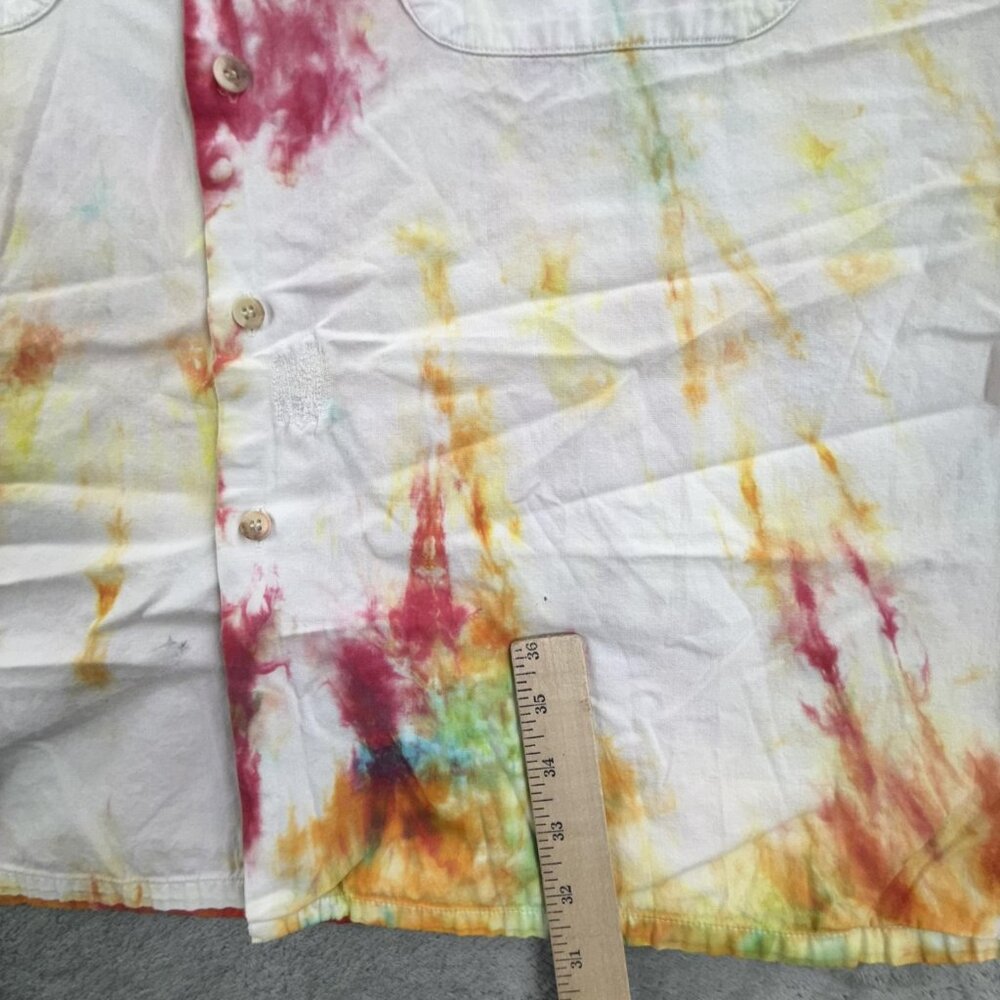 Vintage Banana Republic Shirt Mens Large Tie Dye Button Up Short Sleeve 80s - Picture 6 of 14